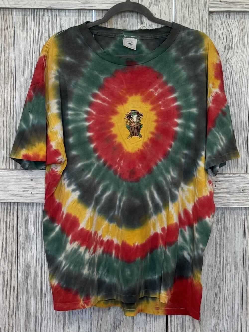Vintage Jamaica Tshirt Tye Dye T Shirt Size XL Delta Tag USA Distressed
